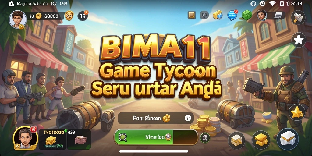 Tampilan gameplay menarik dari BIMA11 dengan elemen Tycoon yang menonjol.