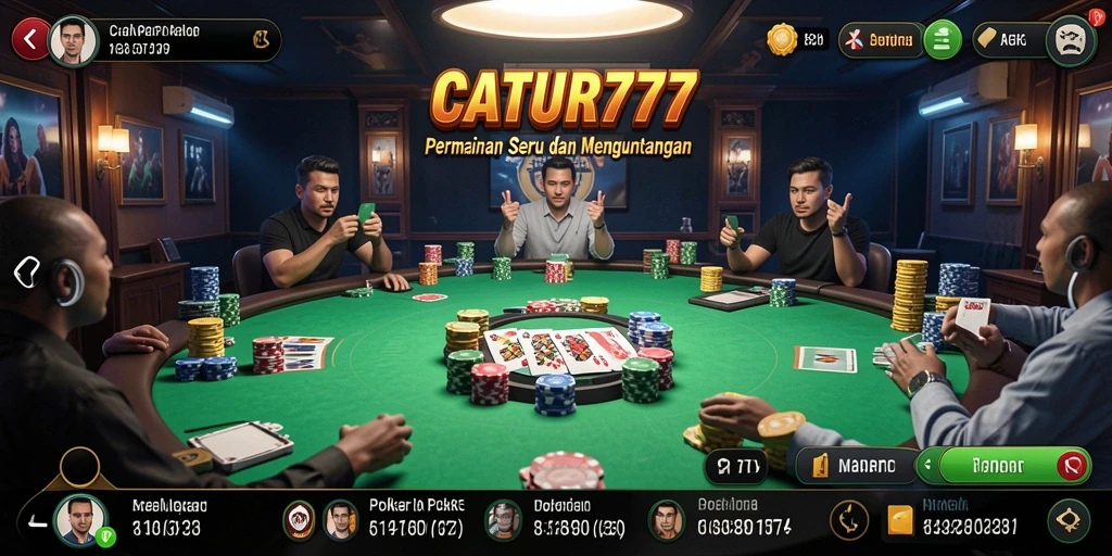 Tampilan menarik dari gameplay poker di CATUR777.