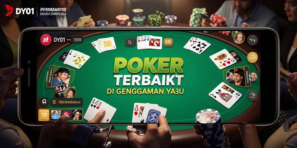 Tampilan gameplay nyata poker yang seru dan mendebarkan.