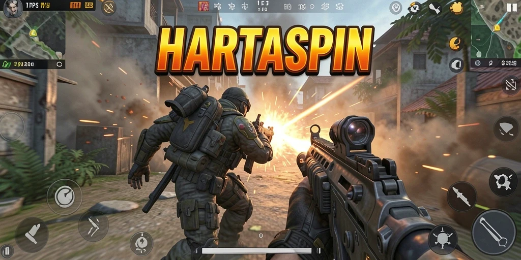 Menampilkan aksi seru dalam gameplay HARTASPIN yang mendebarkan.