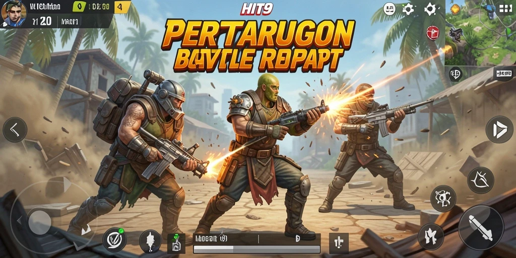 Tampilan gameplay HIT9 yang mendebarkan dalam Battle Royale.