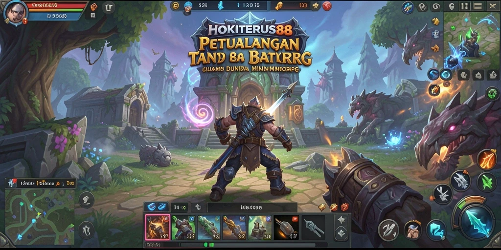 Tangkapan layar utama permainan HOKITERUS88 yang menunjukkan aksi seru dalam mode MMORPG.