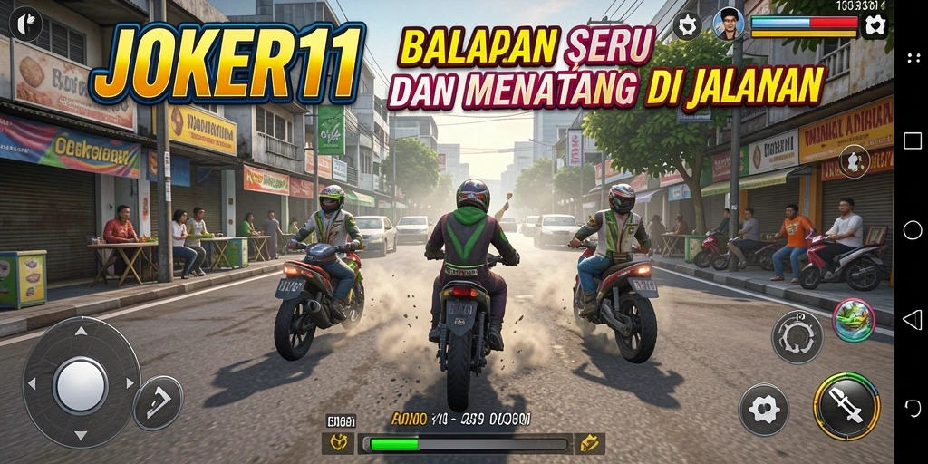 Tampilan gameplay intens saat balapan di jalanan cepat.