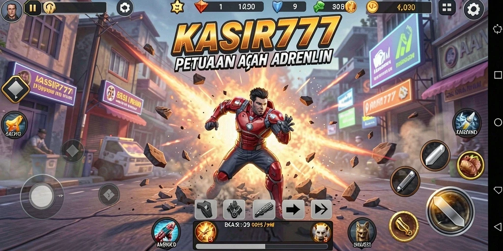 Gameplay KASIR777 menunjukkan aksi pertarungan yang mendebarkan.