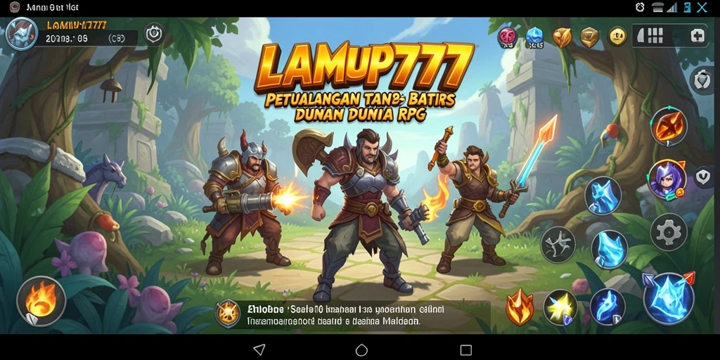 Tangkapan layar utama LAMPU777 menampilkan aksi pertempuran mendebarkan dalam dunia RPG.
