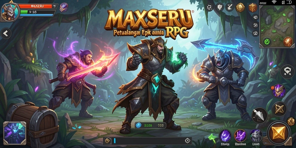 Tampilan gameplay seru dan penuh aksi dari MAXSERU dalam dunia RPG.