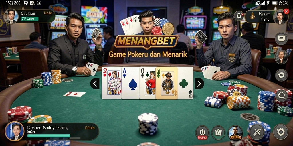Tampilan gameplay MENANGBET yang mengasyikkan dengan fitur poker menarik.