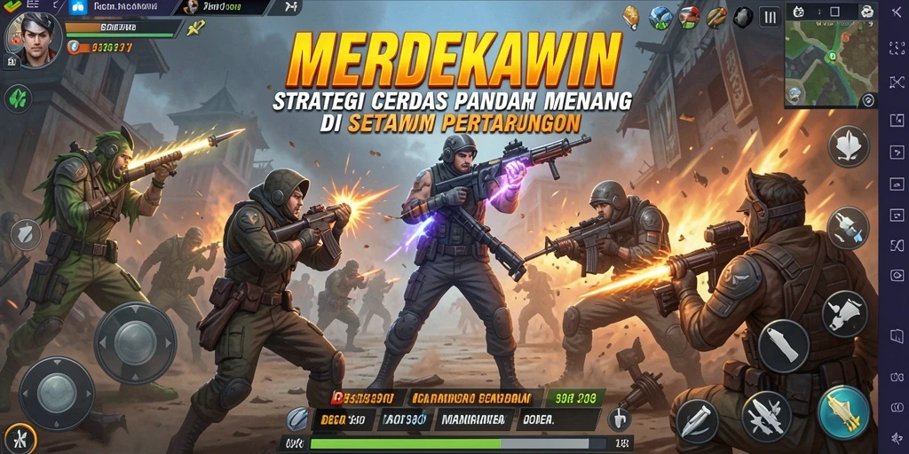 Tampilan gameplay <strong>MERDEKAWIN</strong> dengan aksi strategis yang mendebarkan.