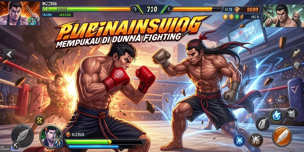 Screenshot MZ356 menampilkan pertarungan intens di arena yang mendebarkan.