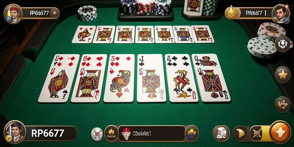 Screenshot gameplay RP6677 yang menunjukkan keseruan bermain Domino.