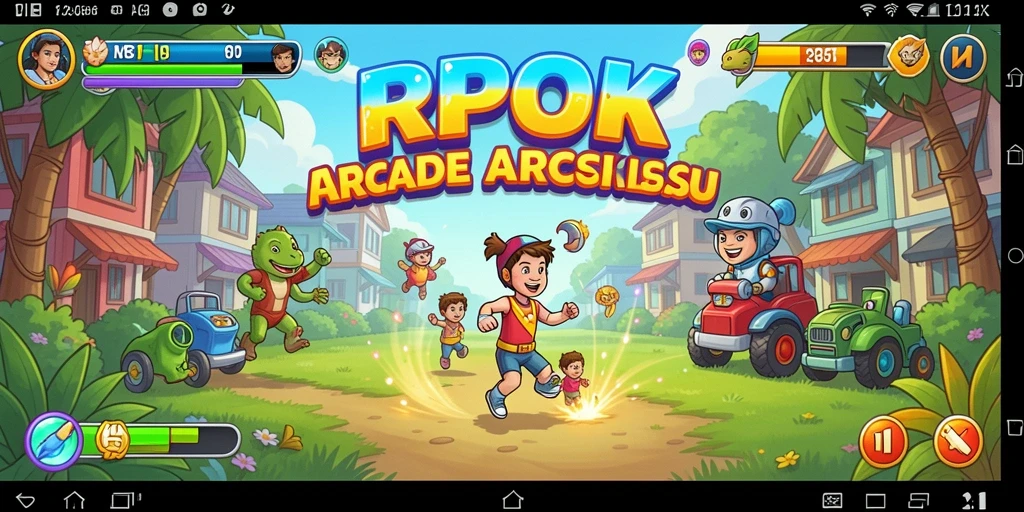 Tampilan gameplay RPOK dengan karakter yang beraksi di level menantang.