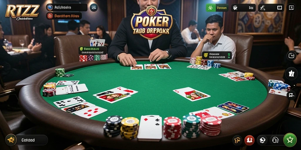 Gameplay Poker yang menegangkan di RTZZ dengan fitur menarik.