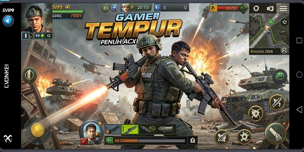 Screenshot dari gameplay SVIP9 menunjukkan aksi tembak-menembak yang mendebarkan.