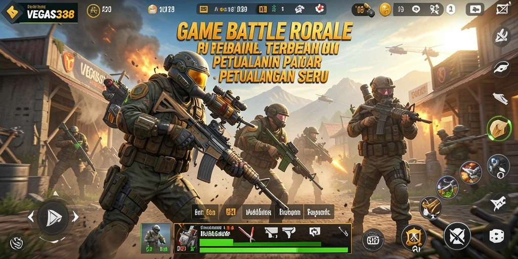 Tampilan gameplay menarik dari VEGAS338 dengan aksi Battle Royale seru.